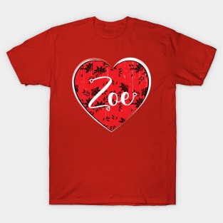 I Love Zoe First Name I Heart Zoe T-Shirt